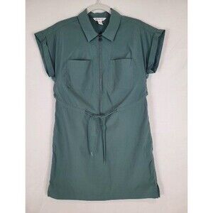 Athleta Topspin Dress Athletic Womens Small Tie Waist Ocean Teal Green